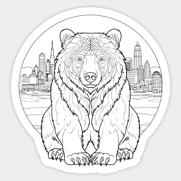 Grizzly Bear Animal Freedom World Wildlife Wonder Vector Graphic Sticker by Cubebox